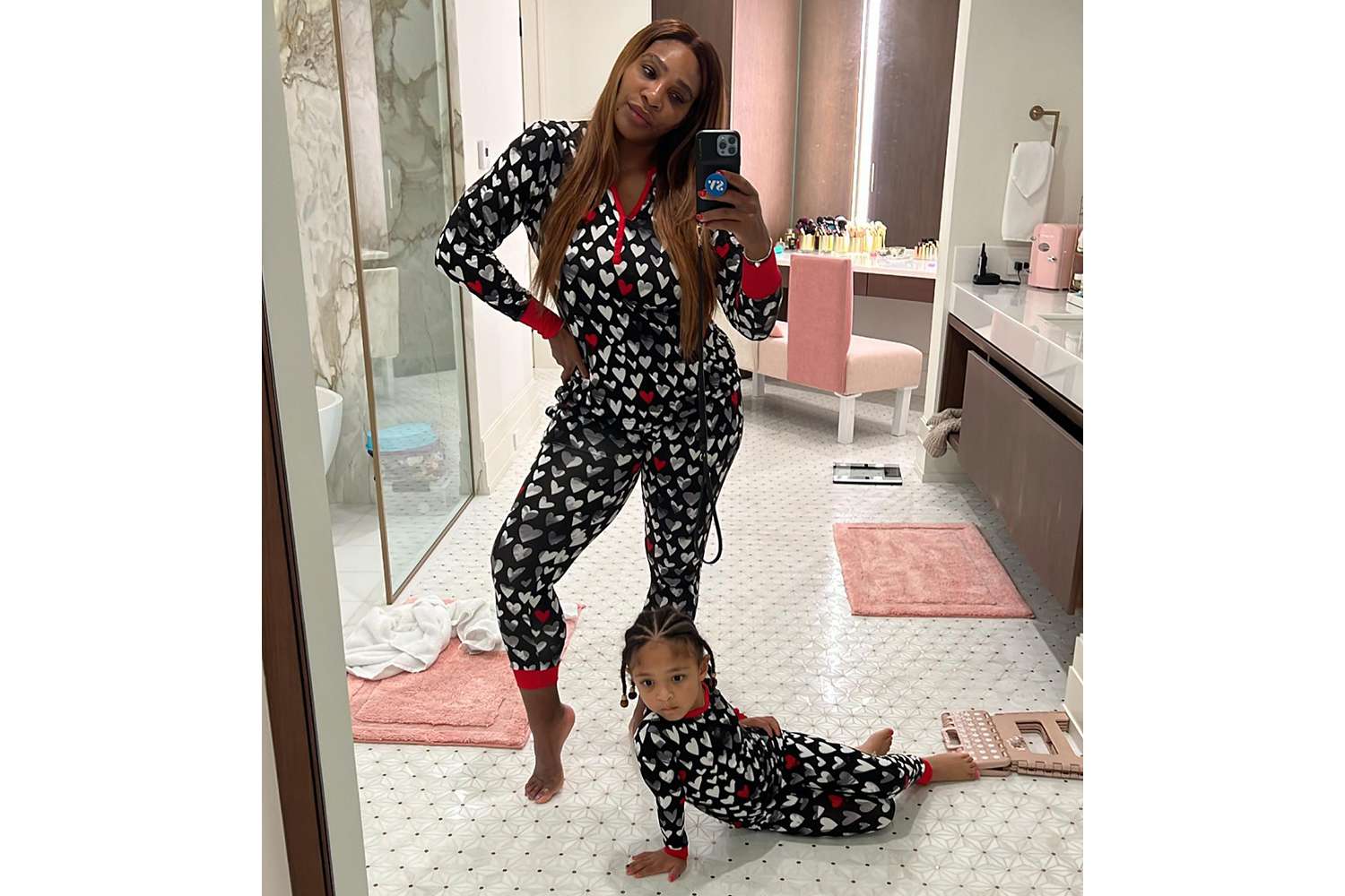 Serena Williams and Daughter Olympia Twin in Cute Matching PJs