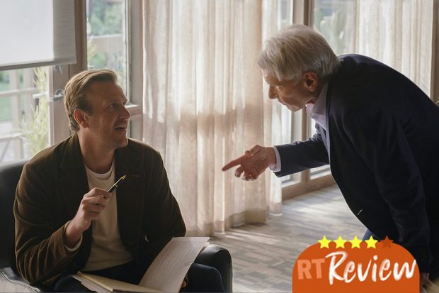 Shrinking evaluation: Jason Segel & Harrison Ford in After Life model present