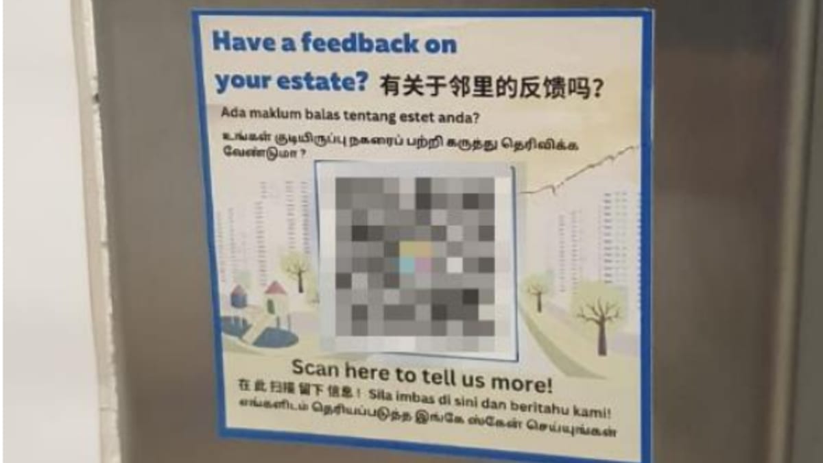 Authorities warn of fraudulent QR codes passing off as suggestions hyperlinks at HDB blocks