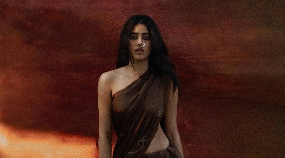 Model alert: Janhvi Kapoor ditches the shirt, completes her sari look with a nostril ring, tousled hairdo