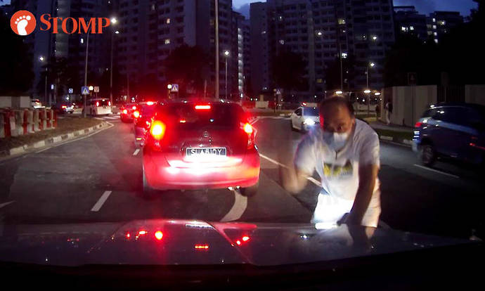 ‘Thug’ uncle ‘Hulk smashes’ driver’s automotive bonnet for not letting him lower queue at Pasir Ris Grove