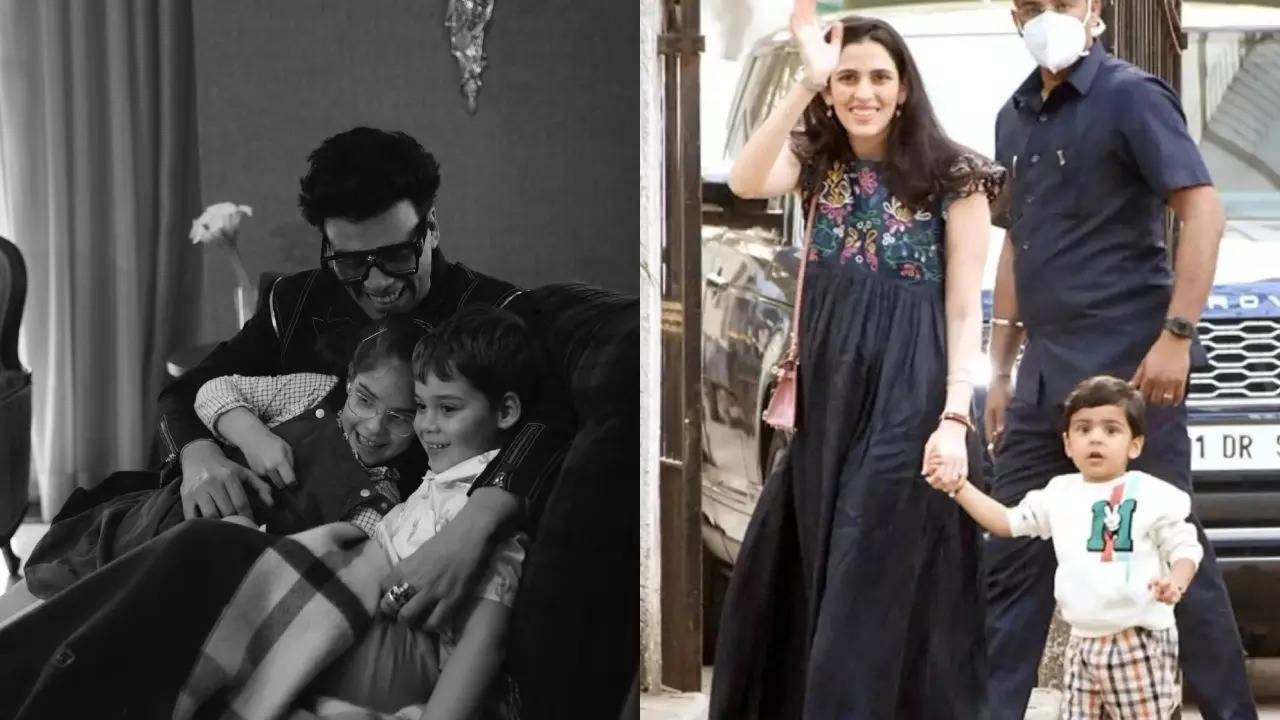 Ambani bahu Shloka Mehta arrives in fashion with son Prithvi for Karan Johar’s twins’ birthday bash. WATCH